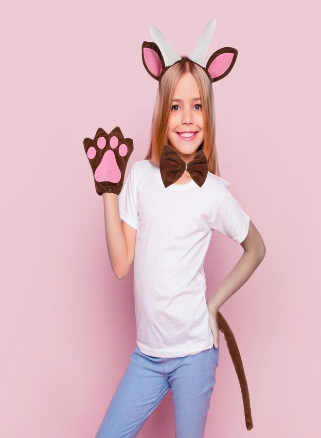 JOINPAYA Goat Horn Headband with Ears and Tail Costume Set for Kids Cosplay Party, Animal Accessories for Halloween and Stage Performance - Image 3