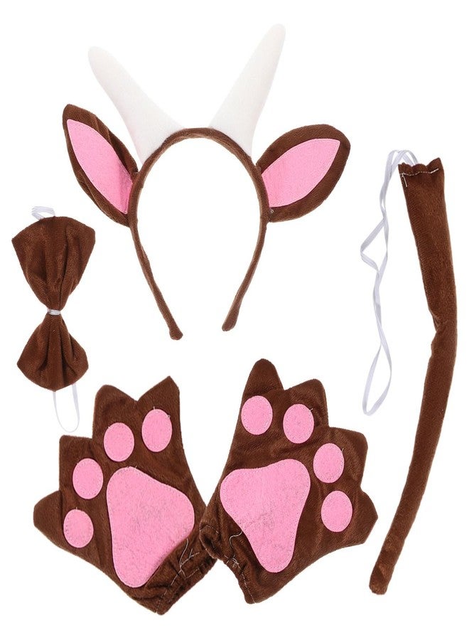 JOINPAYA Goat Horn Headband with Ears and Tail Costume Set for Kids Cosplay Party, Animal Accessories for Halloween and Stage Performance - Image 1