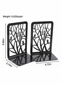 KASTWAVE Book Ends, Iron Bookends, Bookshelf, Non Skid Metal Heavy Duty Bookend, Book Divider Decorative Holder, Abstract Art Design Book Stopper Supports for Office School Home Decorative, 1 Pair  - Image 3