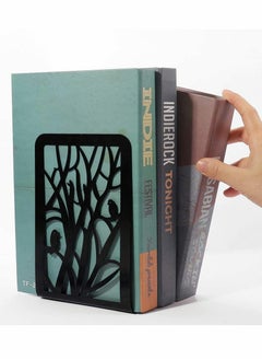 KASTWAVE Book Ends, Iron Bookends, Bookshelf, Non Skid Metal Heavy Duty Bookend, Book Divider Decorative Holder, Abstract Art Design Book Stopper Supports for Office School Home Decorative, 1 Pair  - Image 5