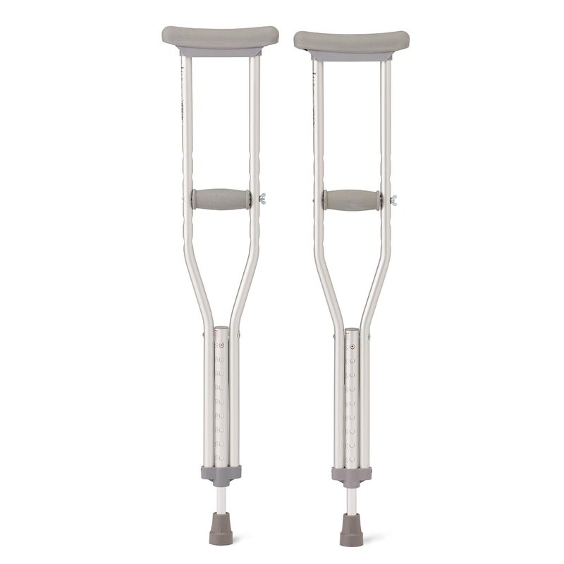 Medline Aluminum Crutches for Kids, Adults & Seniors, Walking Aid, 300 LB Weight Capacity,1 Pair, Fitting 5'2" - 5'10" - Image 1
