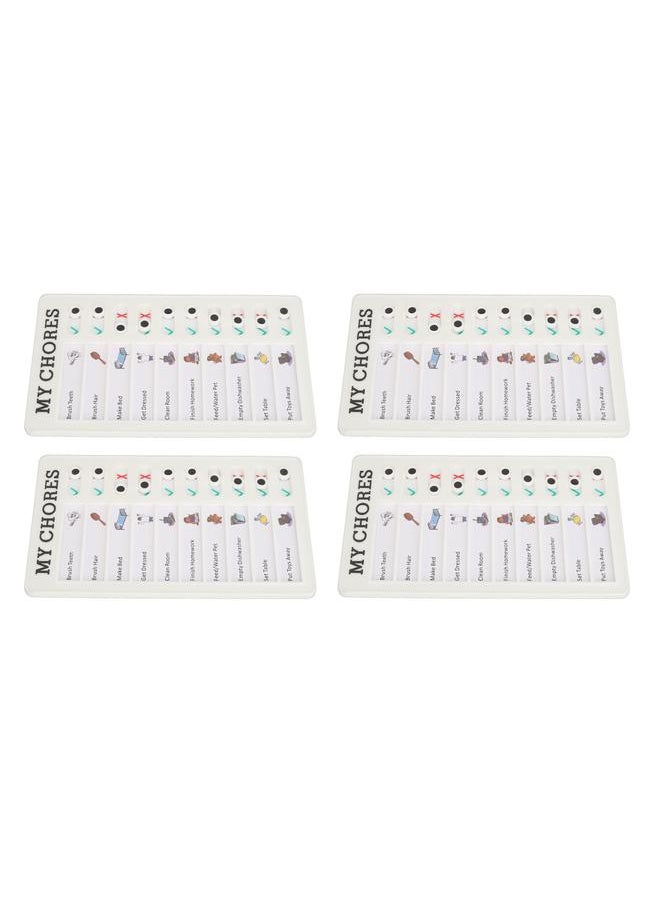 4pcs Chore Chart Memo Board Detachable to Do List Message Board with 10 Cards for Household Offices