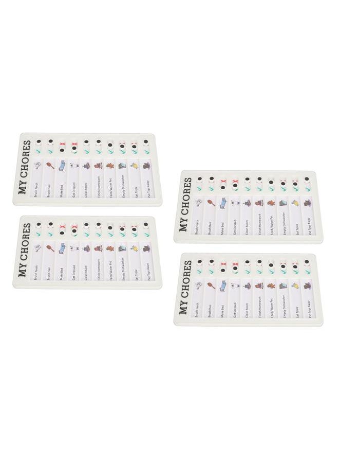 4pcs Chore Chart Memo Board Detachable to Do List Message Board with 10 Cards for Household Offices