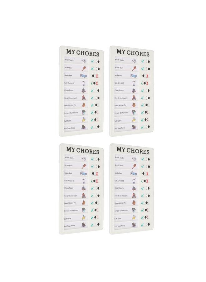 4pcs Chore Chart Memo Board Detachable to Do List Message Board with 10 Cards for Household Offices