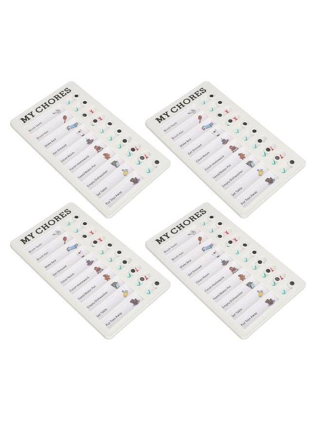 4pcs Chore Chart Memo Board Detachable to Do List Message Board with 10 Cards for Household Offices