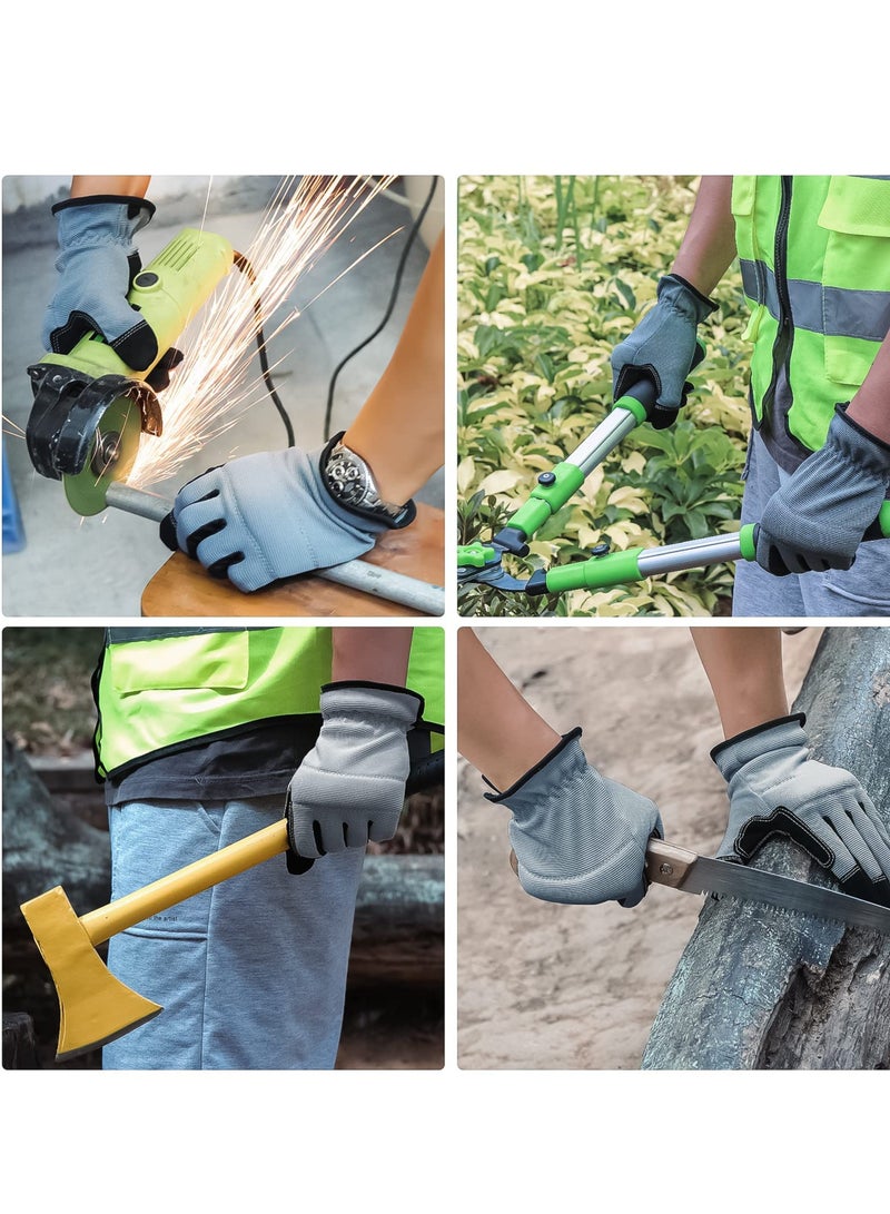 KASTWAVE Safety Work Gloves,  Light Duty Work Gloves Gardening Warehouse Job Car Repair Utility Yard Glove for Men Women (Large, 2 Pairs) - Image 4
