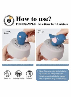 Y&D Bird Kitchen Timer Manual Mechanical Blue  - Image 4