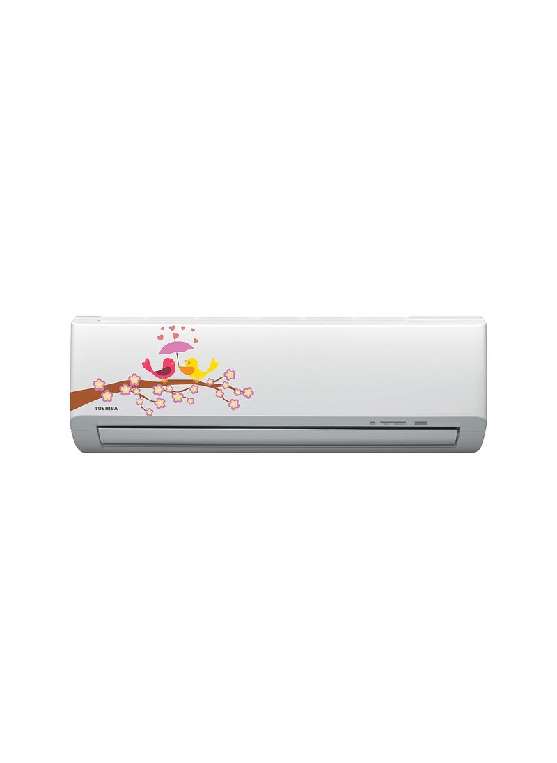 Generic Psychedelic Collection Love Birds Sitting On Tree Branch Under Umbrella Multi Color Decorative Air Conditioner Sticker AC Sticker  - Image 1