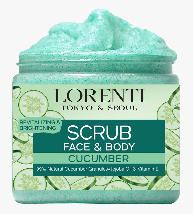 Lorenti Cucumber Scrub Face Body Firming Radiant Supports Collagen Production Anti Aging and Wrinkle 500ml