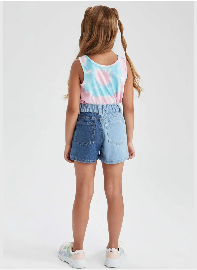 DeFacto Regular Fit Colour Block Jean Shorts