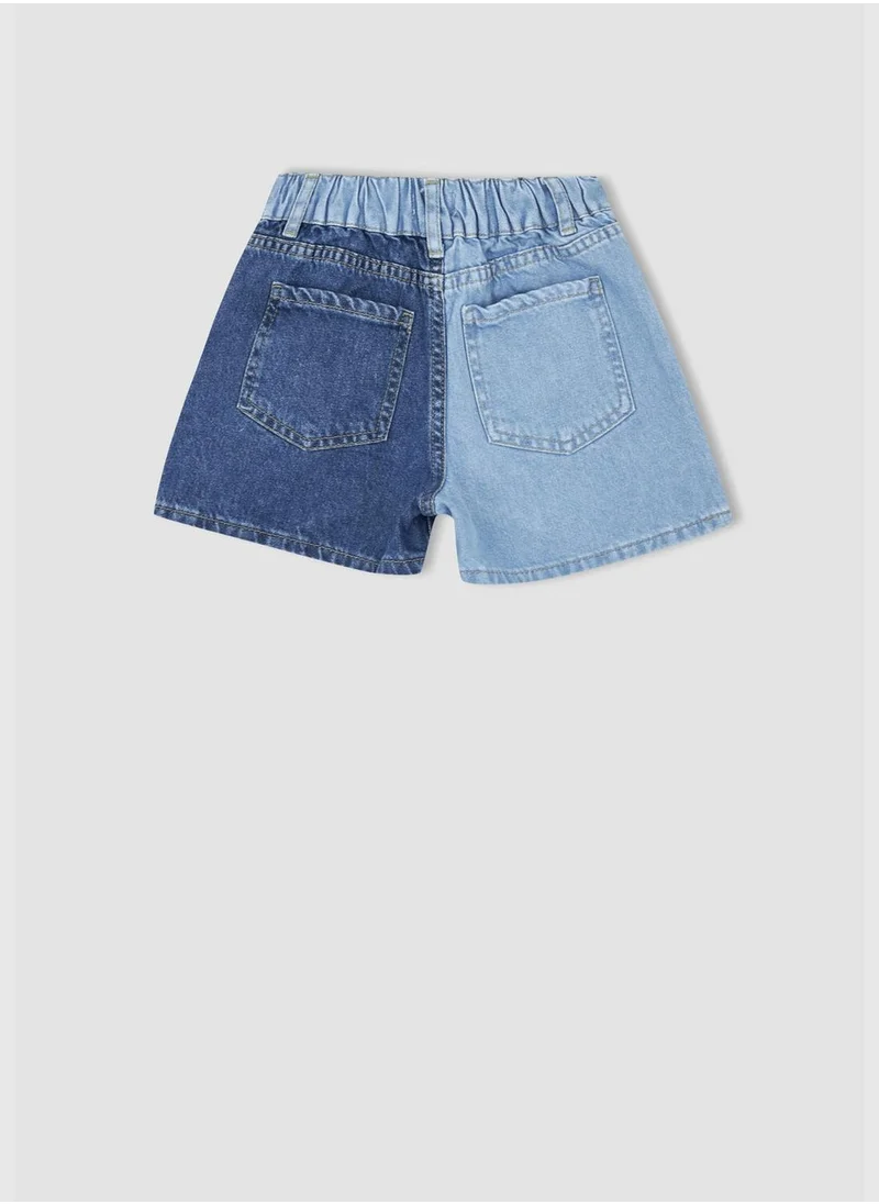 DeFacto Regular Fit Colour Block Jean Shorts