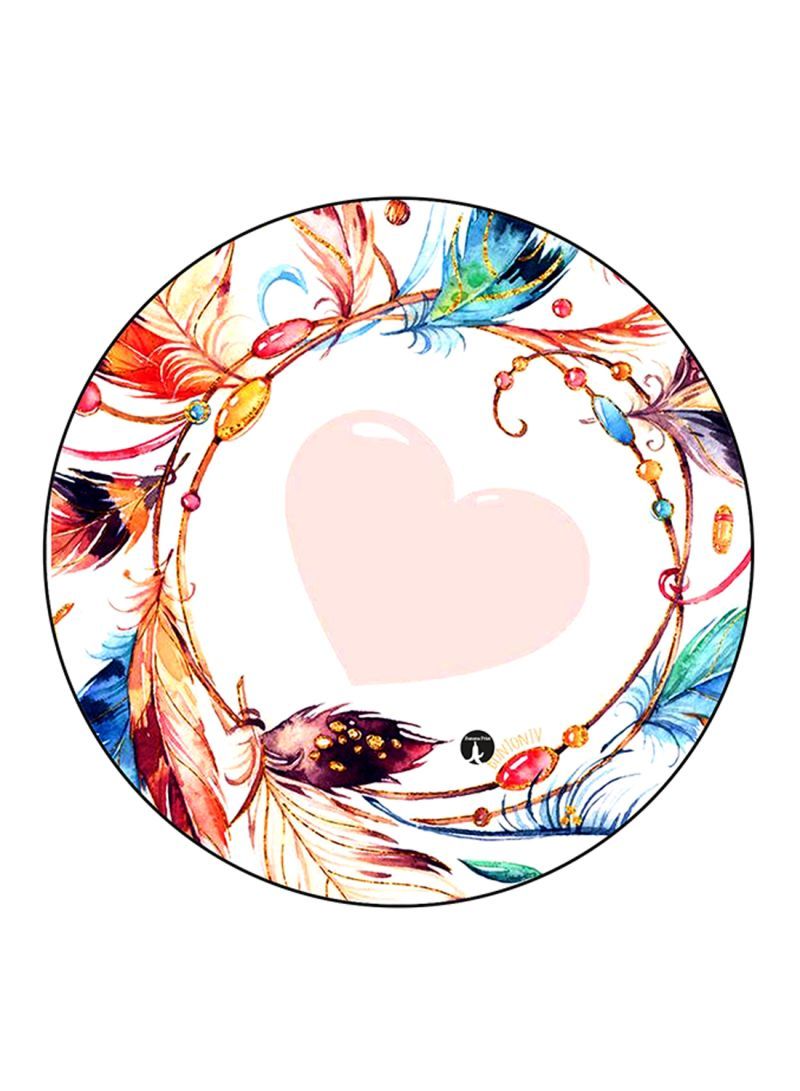 RKN Heart Printed Mouse Pad Round  Multicolour