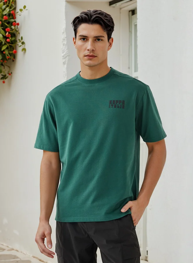 كابا تيشيرت كابا بطبعة جرافيك ورقبة دائرية