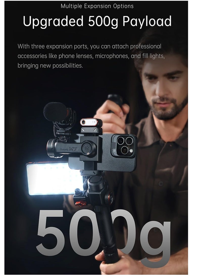 هوهم - Hohem M7 - Handheld Mobile Gimbal with AI Trackers, Fill Light, Extension Pole and Detachable Touch Screen Remote - Image 1