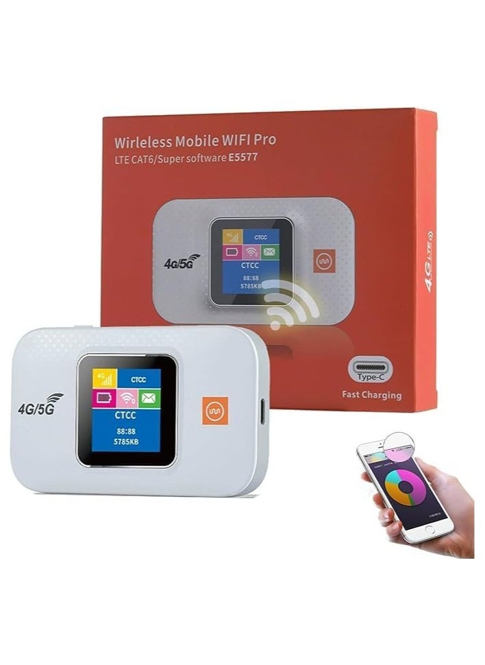 Generic Mobile WiFi Hotspot, Portable Router with SIM Card Slot, Mini Smart Pocket Router with Built-in 3000mah Li-Ion Battery, 10 Connectivity DevicesPortable Travel WiFi Router (White)  - Image 1