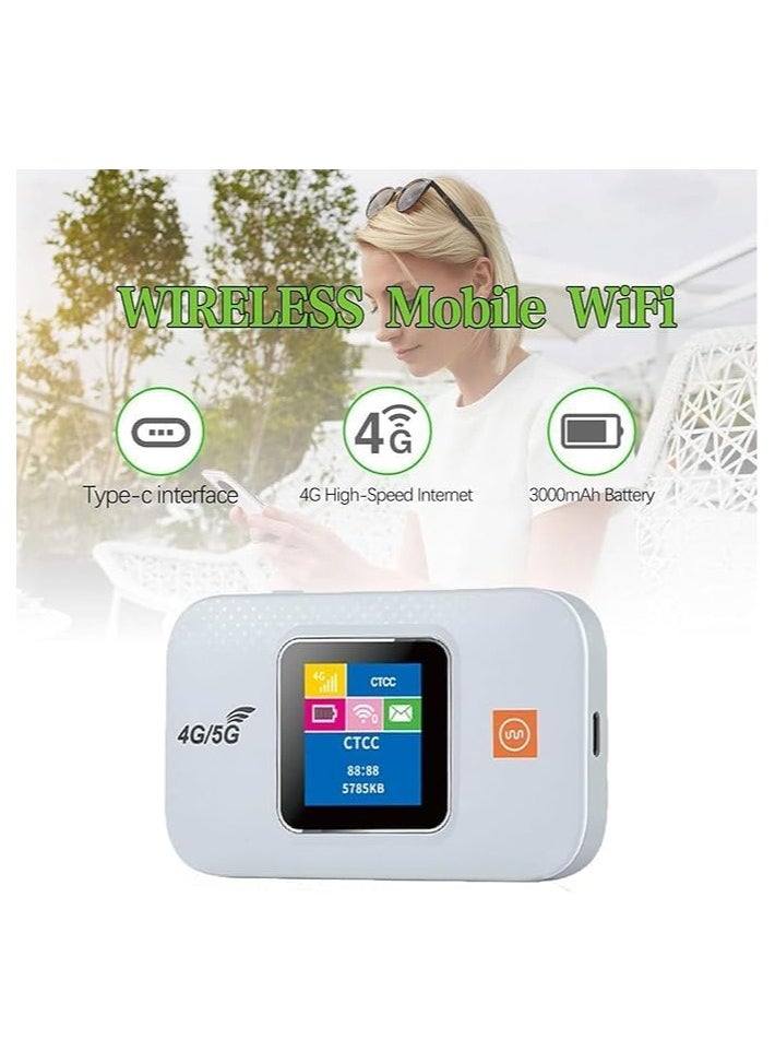 Generic Mobile WiFi Hotspot, Portable Router with SIM Card Slot, Mini Smart Pocket Router with Built-in 3000mah Li-Ion Battery, 10 Connectivity DevicesPortable Travel WiFi Router (White)  - Image 2