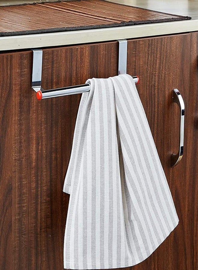 RIOMAX Stainless Steel Towel Holder Cabinet Hanger Over Door Kitchen Hook Drawer Storage/Towel Bar (Small, 23 CM) (Pack of 2) - Image 1