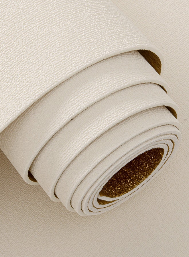 نوايوو ورق حائط سميك ثلاثي الأبعاد، ملصق حائط قابل للتقشير واللصق 50×300 سم، مقاوم للماء، نسيج كتان تقليدي، ذاتي اللصق وقابل للإزالة، لفافة فينيل لتزيين الحائط، ورق اتصال من قماش العشب لتغطية الحائط، لون بيج - Image 2