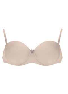 Plain women's bra with thin, padded straps that provide optimal support and comfort