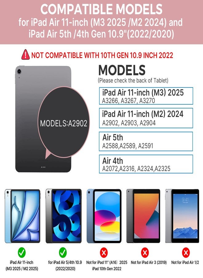 typecase غطاء لوحة مفاتيح Typecase Touch مع لوحة تتبع لجهاز iPad Air مقاس 11 بوصة (M2) 2024: قابل للدوران 360 درجة - إضاءة خلفية بـ 11 لونًا - لوحة مفاتيح لاسلكية مع حامل قلم لجهاز iPad Air من الجيل الخامس والرابع، ذهبي وردي - Image 2