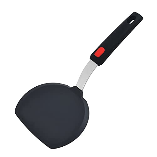 P-Plus International Pancake Spatula Silicone Turner for Nonstick Cookware. Flexible Extra Wide Spatula for Pancake, Egg and Omelette. Large Pancake Flipper. Heat Resistant for Kitchen ((O) Pack of 1) - Image 1