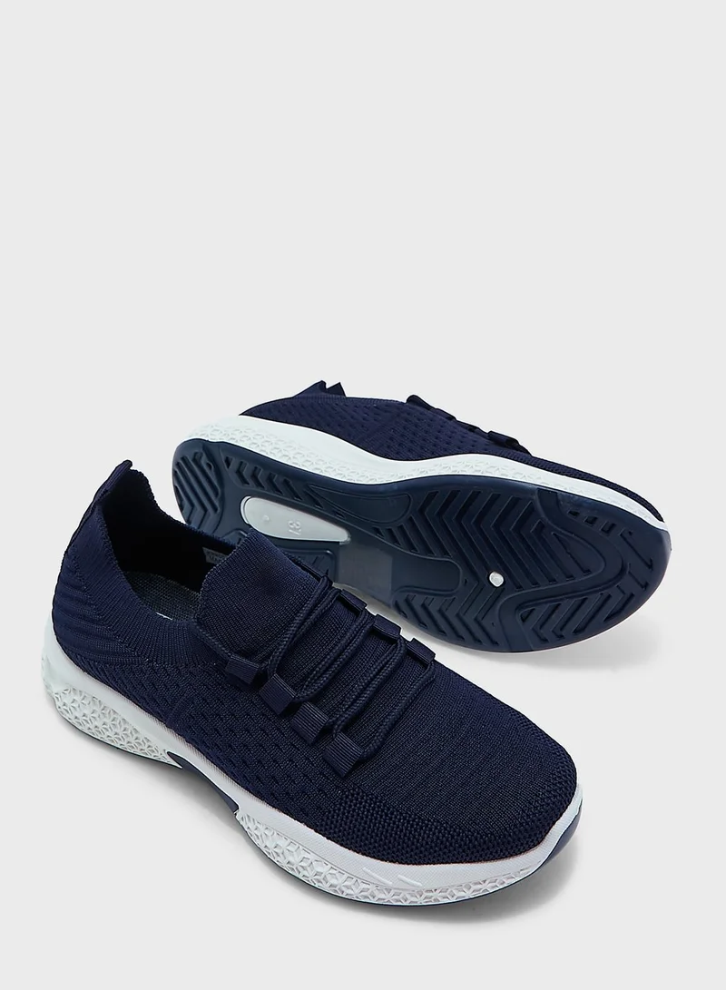 Ginger Knit Lace Up Sole Detail Comfort Sneaker