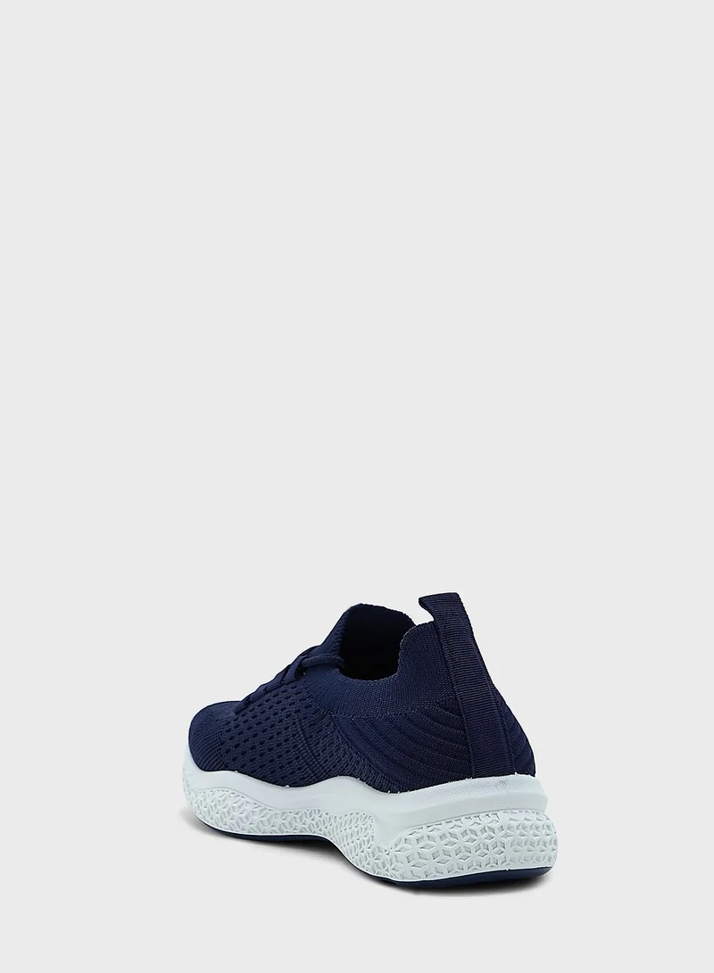 Ginger Knit Lace Up Sole Detail Comfort Sneaker