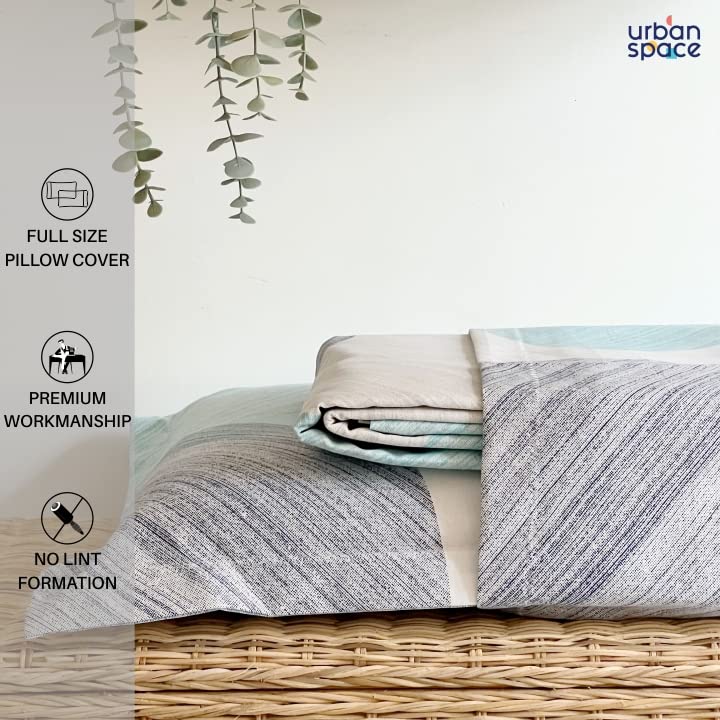 Urban Space 100% Cotton Bedsheet for Elastic Fitted Bed King Size, Serene 200 TC Bedsheet King Size Bed Cotton with 2 Pillow Cover (72 x 78 inches, Oval Blue) - Image 5