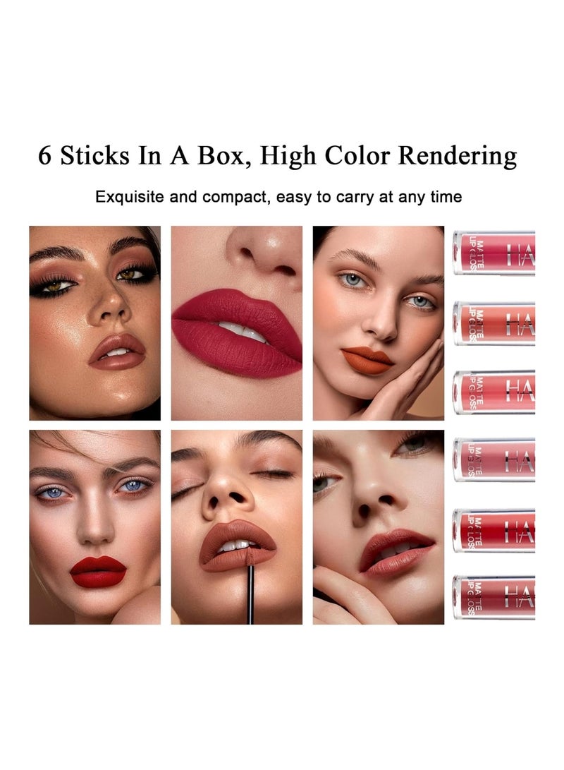 Huitich Set A 6-Piece Waterproof Matte Long-Lasting Nude Liquid Lipstick Set Assorted - Image 5