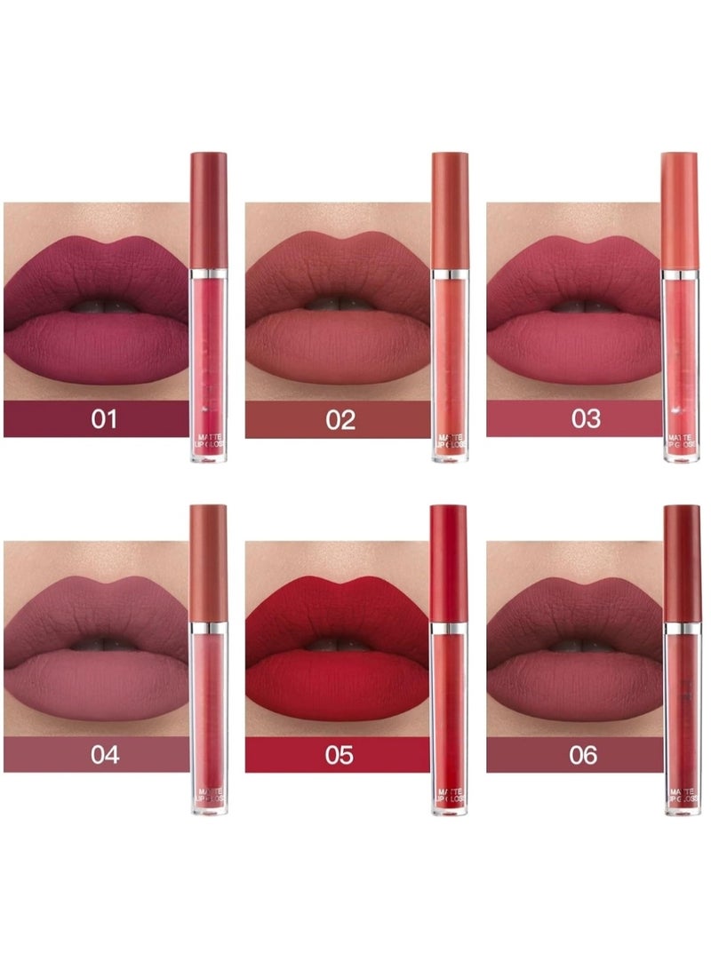 Huitich Set A 6-Piece Waterproof Matte Long-Lasting Nude Liquid Lipstick Set Assorted - Image 2