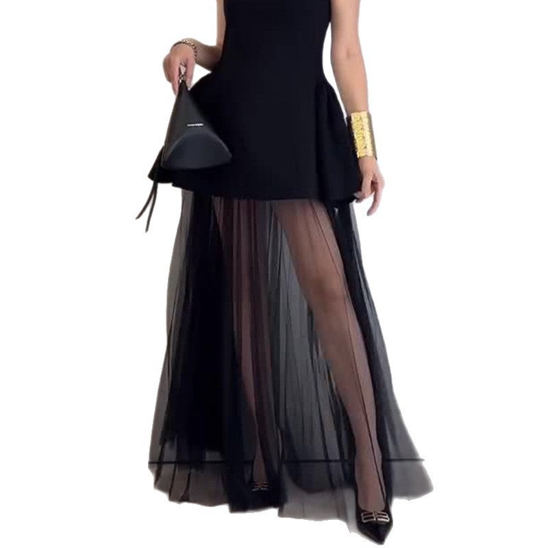 2025 Summer Women'S Fashion Casual Simple New Black Mesh Skirt - Image 4