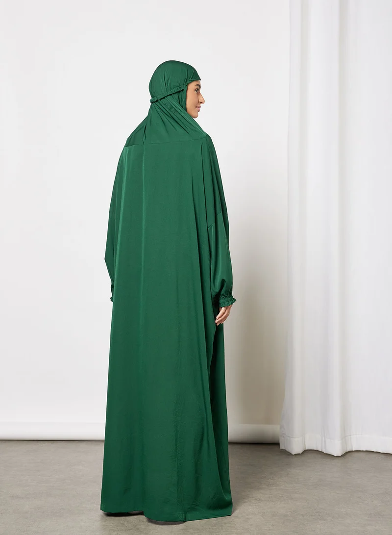 Hayat Praying Dress In Plain Colour With Attached Veil
