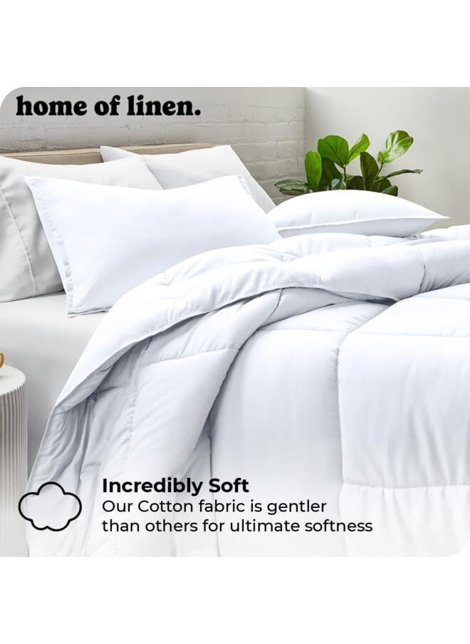 Cotton - Plain - 3 Pieces Heavy Comforter Set - 3.6Kgs - Down Alternative Filling - (For Matress 160cm/180cm) - Size (230cm x 240cm) + 2 Pillow Case Covers (50cm x 70cm) - White - pzsku/Z58B11E4FE72A4A7080FDZ/45/_/1732710596/c03bd184-8399-401e-a212-33ea509f75f9