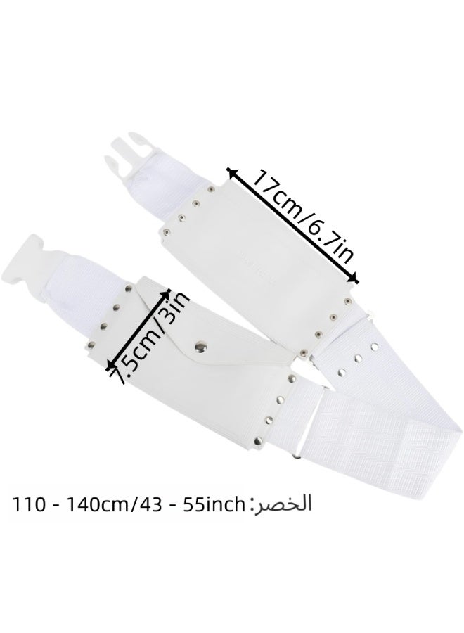حزام الإحرام للحج والعمرة، حزام خصر قابل للتعديل مزود بجيوب مقاومة للسرقة، بتصميم مشبك، حقيبة خصر للصلاة للمسلمين، يناسب مقاسات تصل إلى 140 سم (55 بوصة)، سهل الاستخدام، مصنوع من قماش متين، هدية مثالية لعيد الأضحى - Image 2