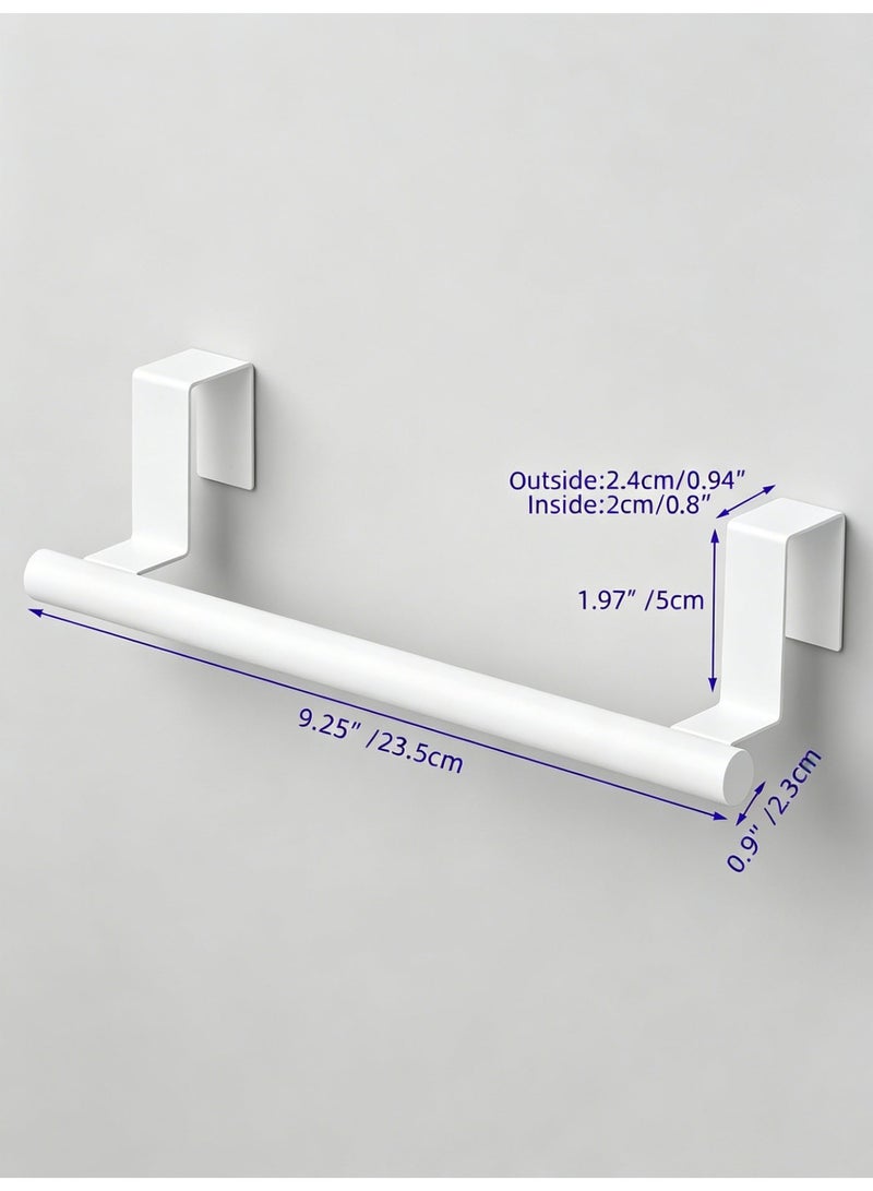 Cabinet Door Towel Holder, Over Cabinet Towel Bar, Kitchen Over Cupboard Door Towel Holder, Stainless Steel Dish Towel Holder for Cabinet Door, White, 2 Pack - Image 2