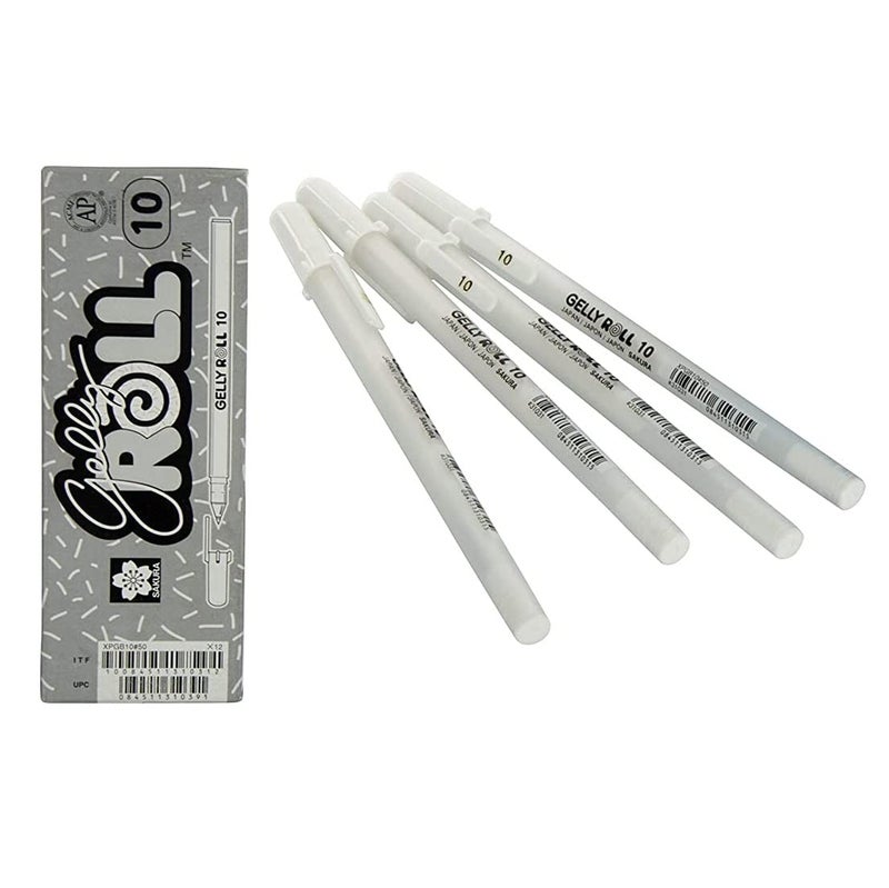 Sakura Gelly Roll 10 (BOLD tip) White Ink Gel Pen (Pack of 12) - Image 5