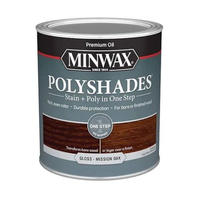 Minwax PolyShades Stain + Poly in One Step, Gloss Mission Oak - Image 1