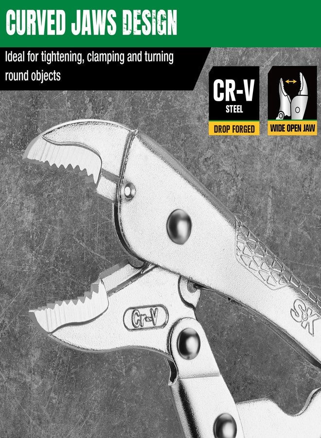 اس كي كي كماشة قفل بفك منحني SK مقاس 7 بوصات، تصميم CR-V فاخر، مقبض مريح مضاد للانزلاق، مثالية لأعمال اللحام أو التجميع - Image 4