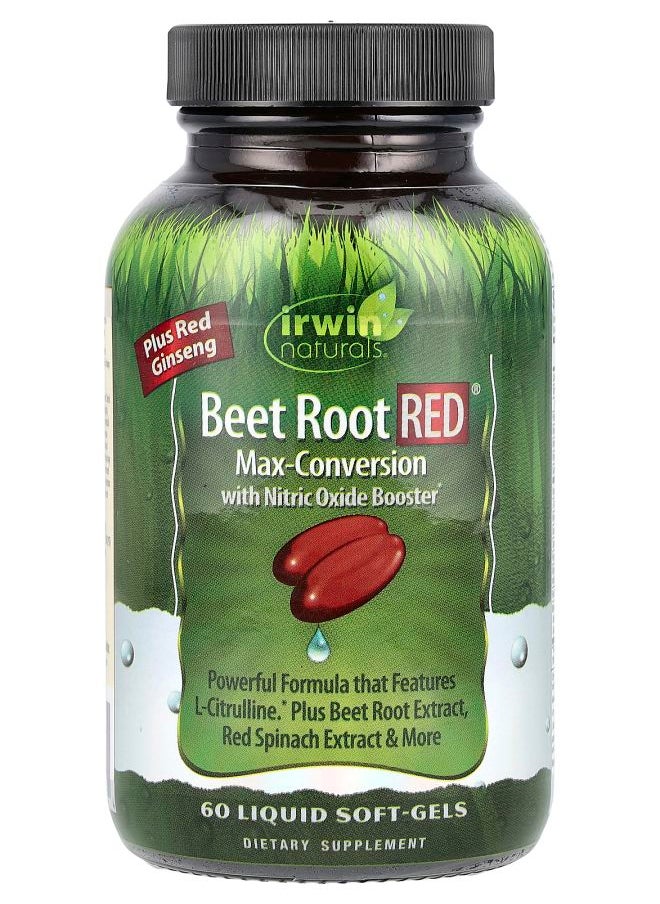 Irwin Naturals Beet Root RED® Max-Conversion with Nitric Oxide Booster 60 Liquid Soft-Gels 