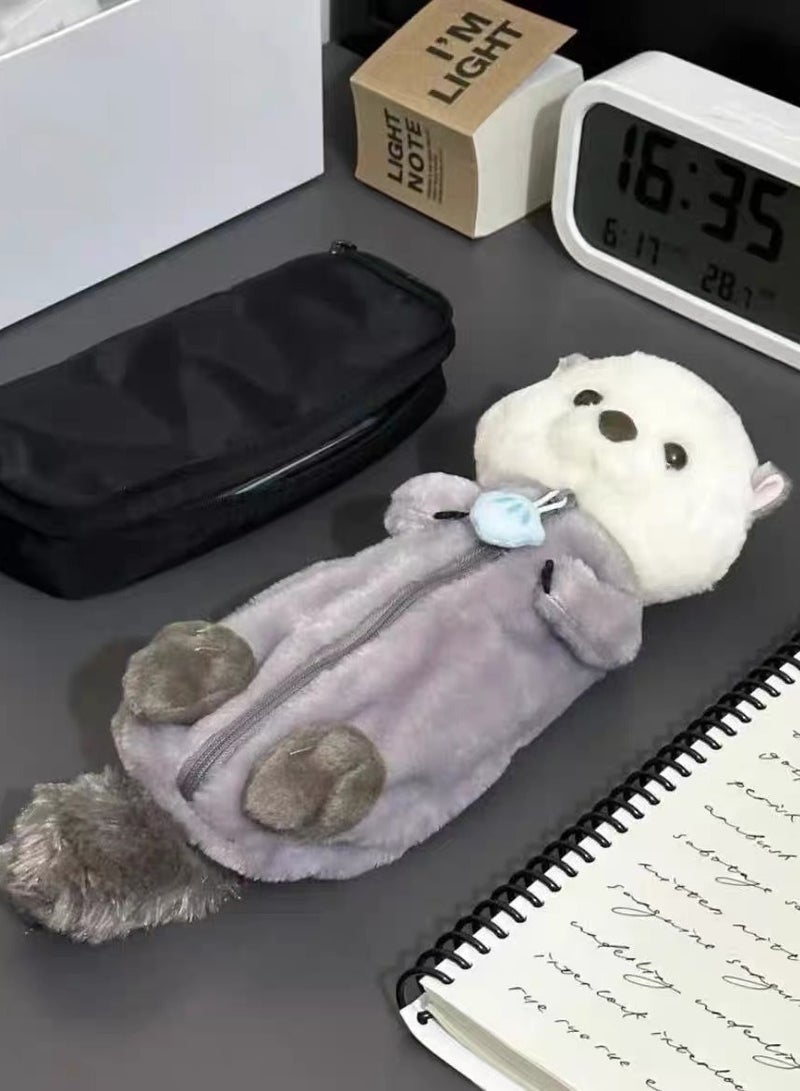 general Creative Plush Toy Pencil Case: High-Quality, Soft, and Cute Stress-Relief Plush Doll Stationery Storage Bag - Image 1