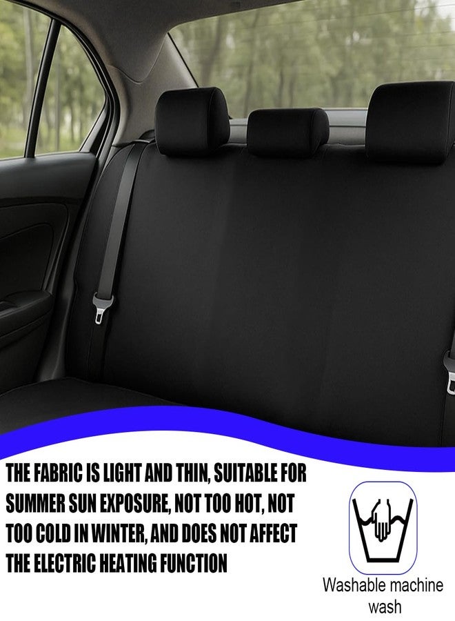BESULEN Car Back Seat Cover, Dustproof Elastic Cloth Vehicle Rear Seat Bench Protector for Pets Kids, Waterproof Stretch Automobile Interior Accessories, Universal for Sedan Truck SUV (Black) - Image 4