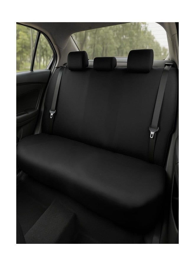 BESULEN Car Back Seat Cover, Dustproof Elastic Cloth Vehicle Rear Seat Bench Protector for Pets Kids, Waterproof Stretch Automobile Interior Accessories, Universal for Sedan Truck SUV (Black) - Image 1