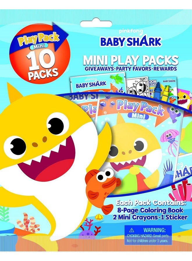 Bendon Mini Play Packs, Each with Mini Coloring Book, 2 Mini Crayons, and a Sticker,10-Pack (Baby Shark) - Image 1