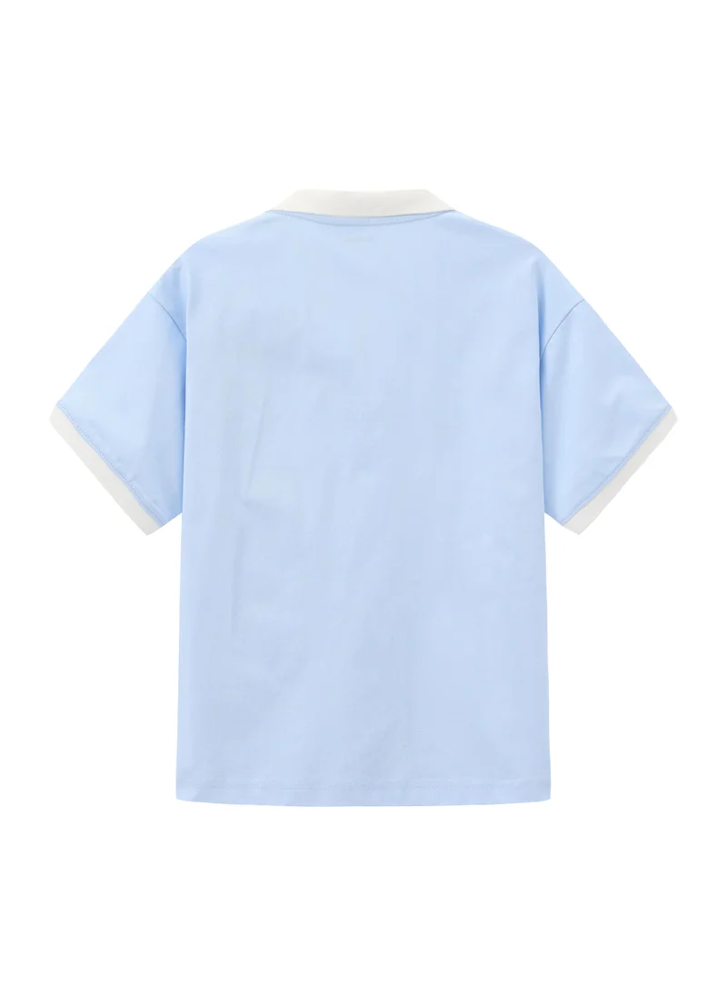 Balabala Kids Unisex Lapel short-sleeved T-shirt