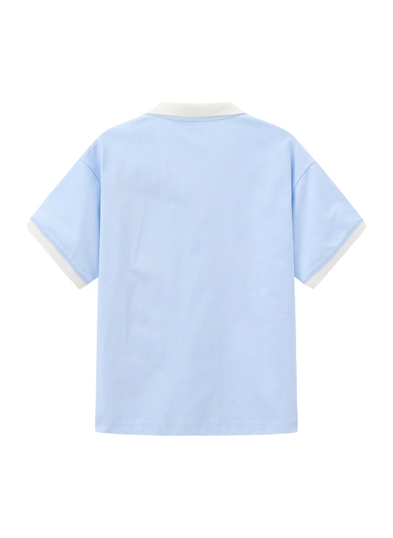 Balabala Kids Unisex Lapel short-sleeved T-shirt - Image 2