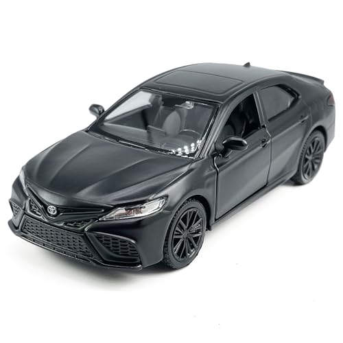 Metanyl Camry XSE 2022 Model Car 1/36 Scale Diecast Toy Cars Metal Alloy Children’s Die-cast Vehicles, Pull Back Doors Open, Black Rim, Collection for Men, Kids Toys for Boys Gifts, matt Black - Image 1