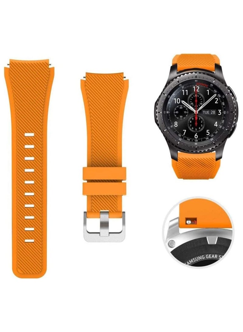 Silicone Replacement Sports  Strap Band For Samsung  S3 Classic Orange Colour - Image 1