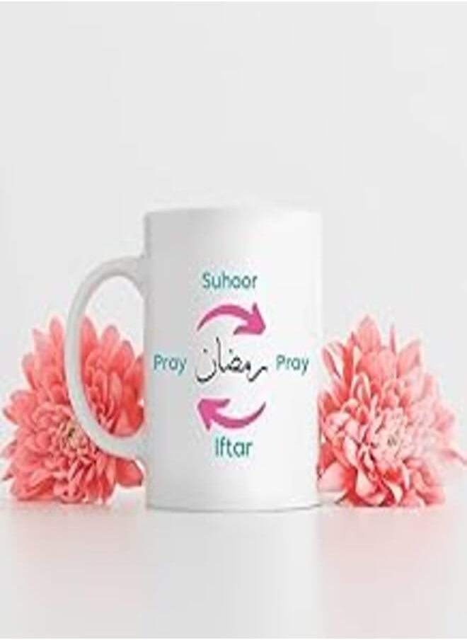 MEC MEC| Ramadan Cycle| coffee cups| mug| coffee mugs |Tea| Travel mug |Mug warmer| iced coffee cup |espresso cups| Ceramic coffee mugs|350ml|11 Oz (WHITE) 