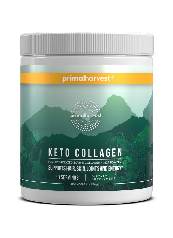 Primal Harvest Keto Collagen Peptides Powder & Mct Oil Powder Keto Coffee Creamer Powder 30 Servings Of Grass Fed Protein Powder  - Image 2
