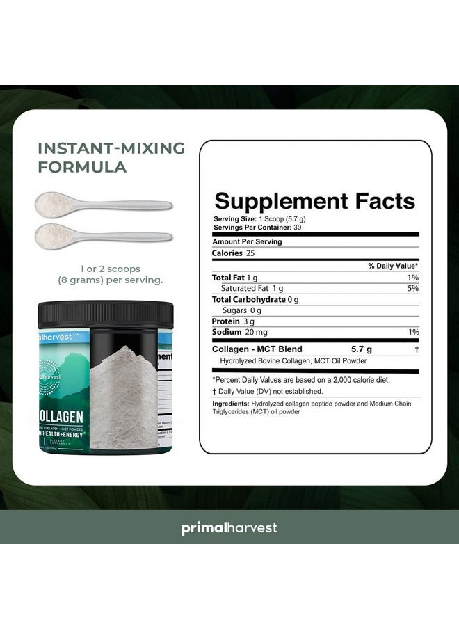 Primal Harvest Keto Collagen Peptides Powder & Mct Oil Powder Keto Coffee Creamer Powder 30 Servings Of Grass Fed Protein Powder  - Image 3